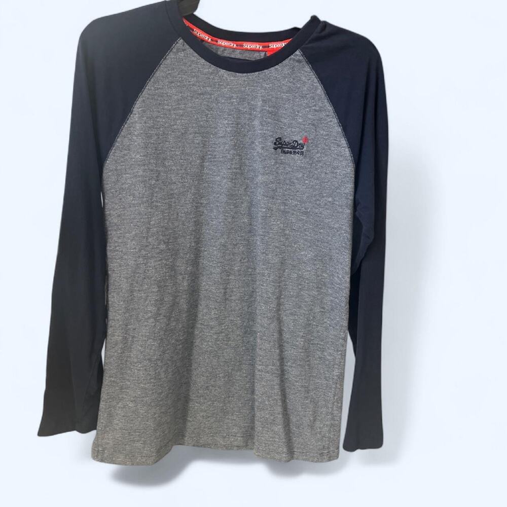 🍁Men’s Superdry orange label long sleeve shirt in small